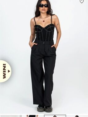 Princess Polly Black High-Waist Wide Leg Trousers - Archer pants